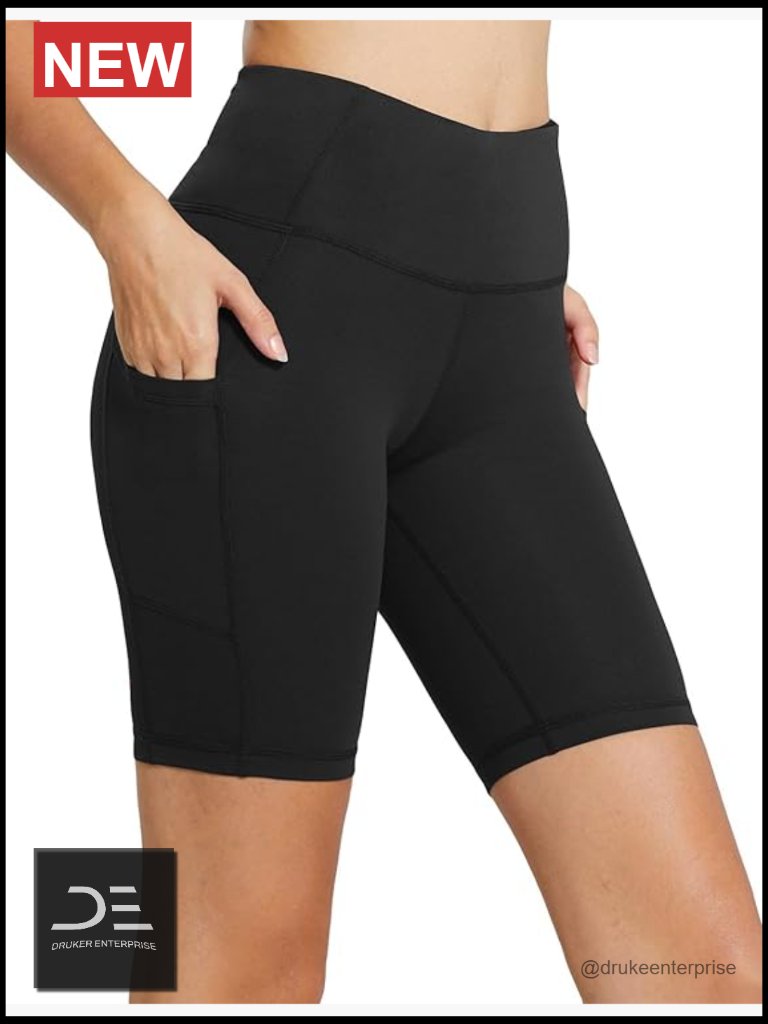 High Waist Biker Shorts With Pockets For Yoga Gym Running Volleyball Spandex